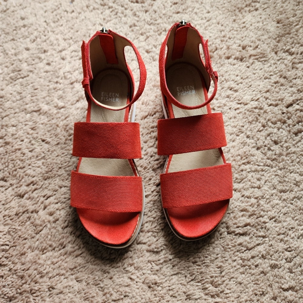 Eileen Fisher Keno Platform Sandals Size 6.5